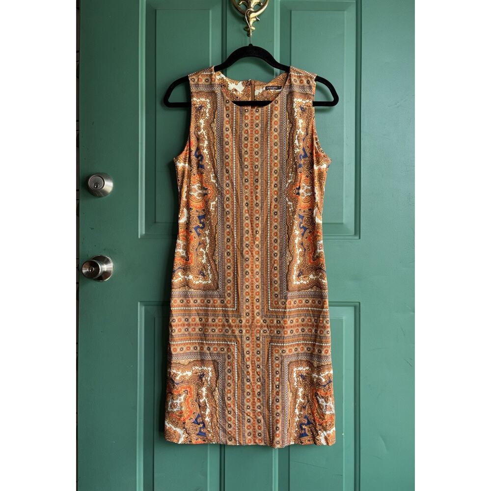 J McLaughlin Medium Neutral Print Sleeveless Knee Length Dress